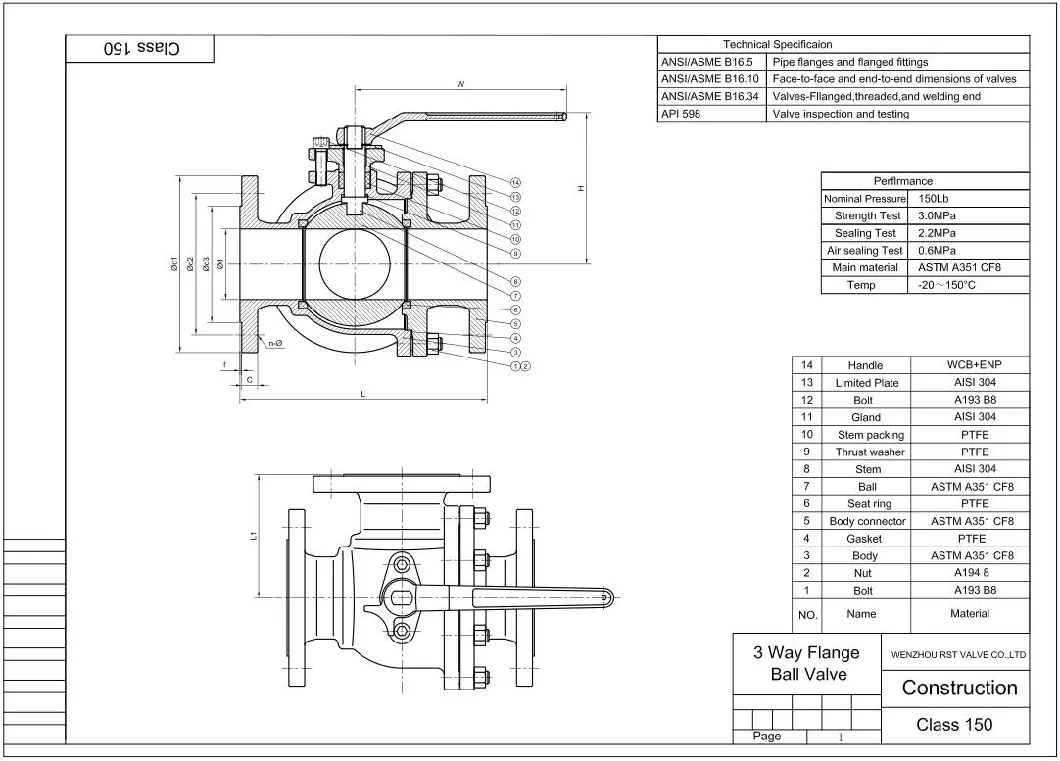 Stainless Steel Flanged 3 Way Ball Valve, China Manufacturers ...